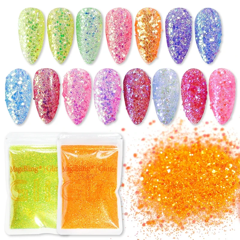 MagiBling 50g Glitter Powder Sparkly Mermaid AB Mixed Sequins Nail Art DIY Handicraft Decorations Ornament Toys Accessories