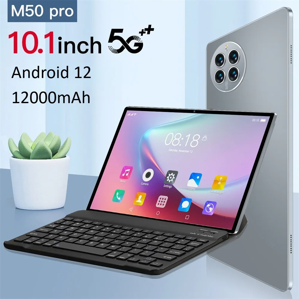 

2025 Pad M50 Pro оригинальные 10,1-дюймовые планшеты 5G Dual SIM 12000 мАч Android Tab PC для детей подарки с клавиатурой ноутбука