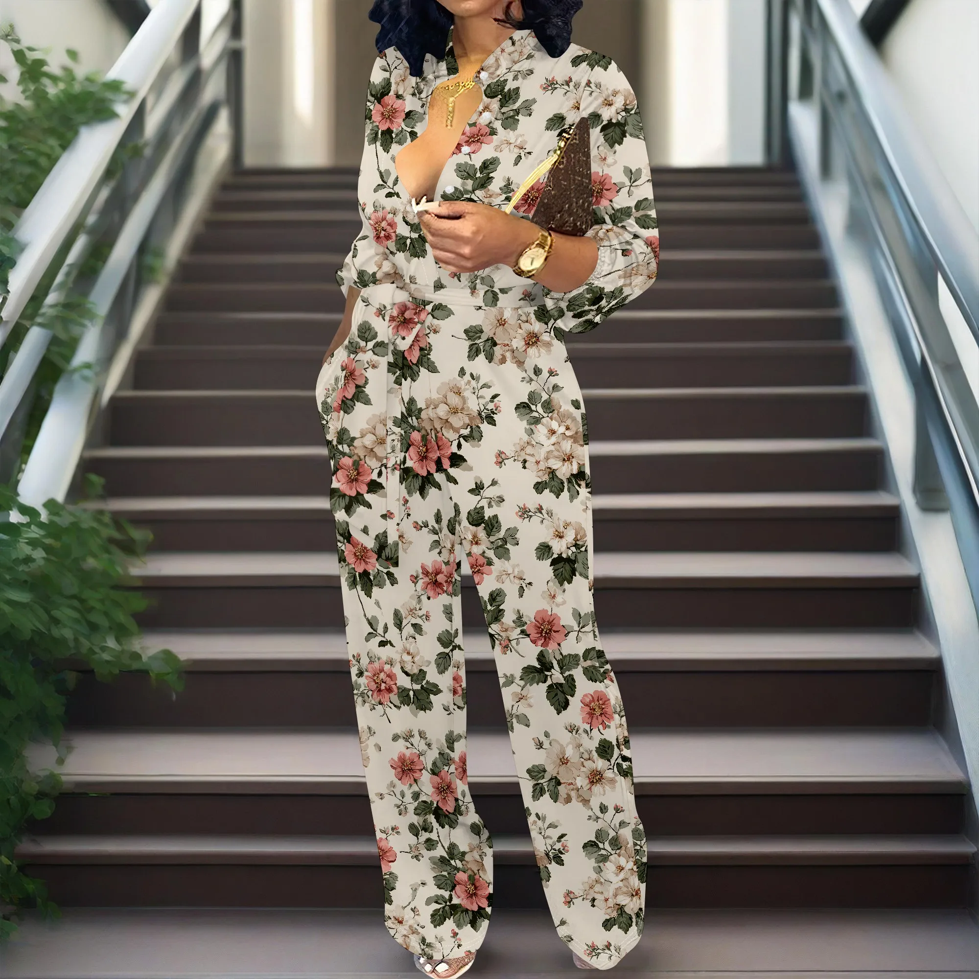 

Комбинезоны для женщин, формальный сексуальный элегантный длинный прямой комбинезон для делового вечеринки с карманами на поясе