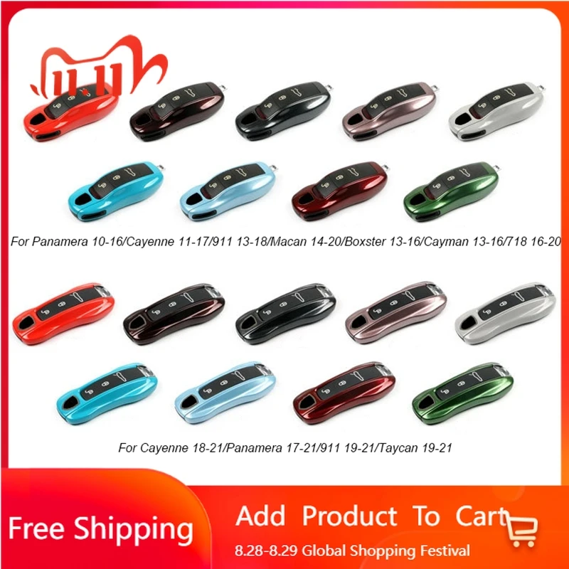 

Interior Stickers Car Key Color Shell Case Cover Key Protective Cover Accessories For Porsche Panamera Cayenne Taycan 911 718 Ma