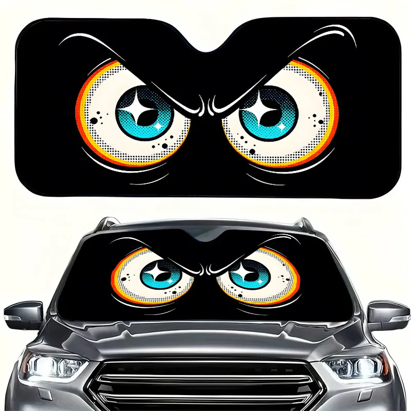 1Pcs Playful Design Sun Shade For Car Windshield, Interior Sunshade, For Rvs And Suvs, Vibrant Design, Easy Installation