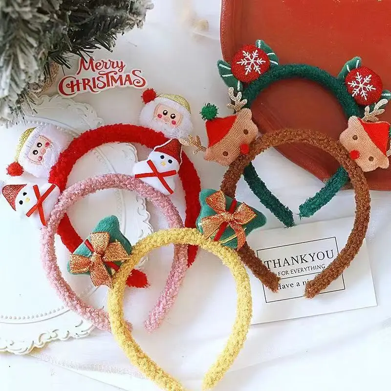 Christmas Headband Autumn/Winter Headdress Mori Super Fairy Plush Funny Hair Card Sweet Deer Festival Net Red Hair Accessories