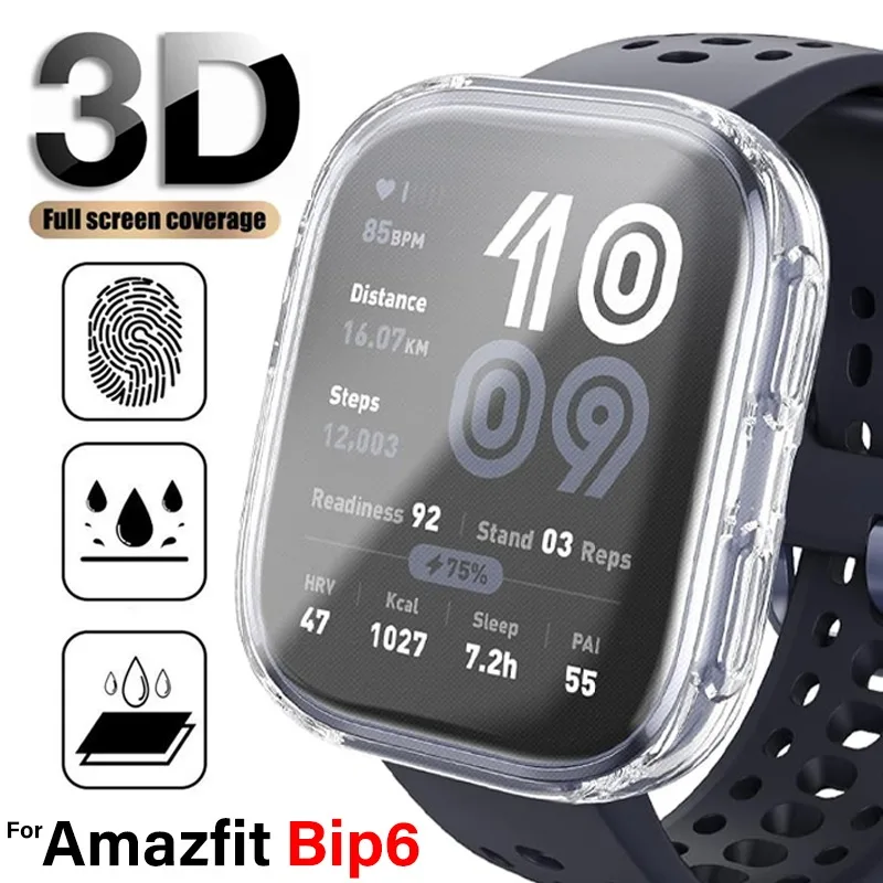 Para amazfit bip6 caso capa à prova de choque pára-choques escudo protetor completo anti-risco macio tpu quadro caso para relógio inteligente acessóri
