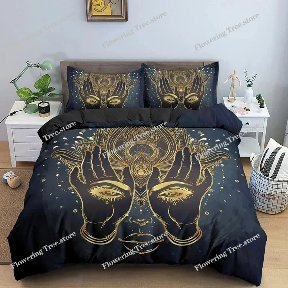 Bohemian Lotus Bedding Set Mandala Duvet Cover Bedroom Comforter Covers Single Twin King Size Quilt Cover Home Textile 5