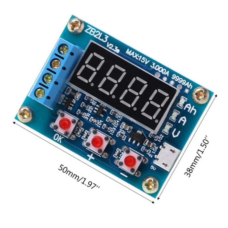 Azul 18650 Battery Tester, Tipo de descarga de carga externa, igual capacidade Tester, 18650, 18650, 18650