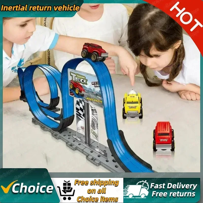 Slot Car Race Track Sets Car Racing Track Set Flexible Railway Assembled Track LED Light Up Race Car Track Toy For Kids Boy gift