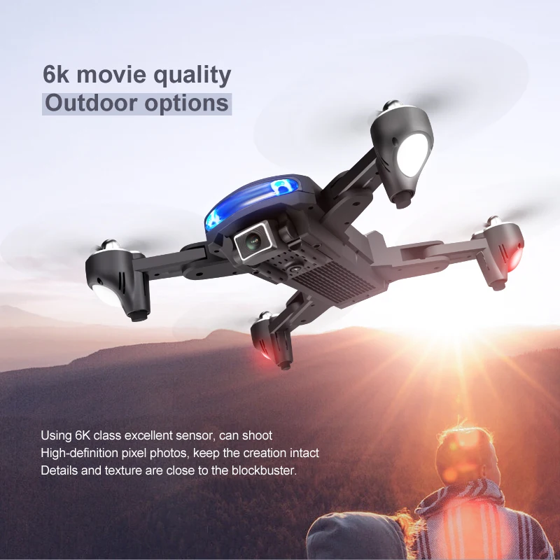 33CM RC Drone 4K 6K Profession Quadcopter Dual Camera WIFI GPS HD Live Video Aerial Photography Helicopter Foldable Toy Boy Gift