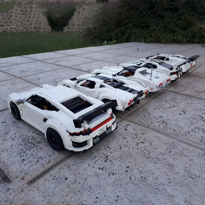 كتلة بناء مركبة MOC ، مزرعة سيارات ، F40 ، شيلبي ، كوبرا C3 ، GT40 ، ، Murcielago ، FJ كروزر ، سيارة دفع رباعي ، سيارة صغيرة ، 10295-B ، لعبة طوب