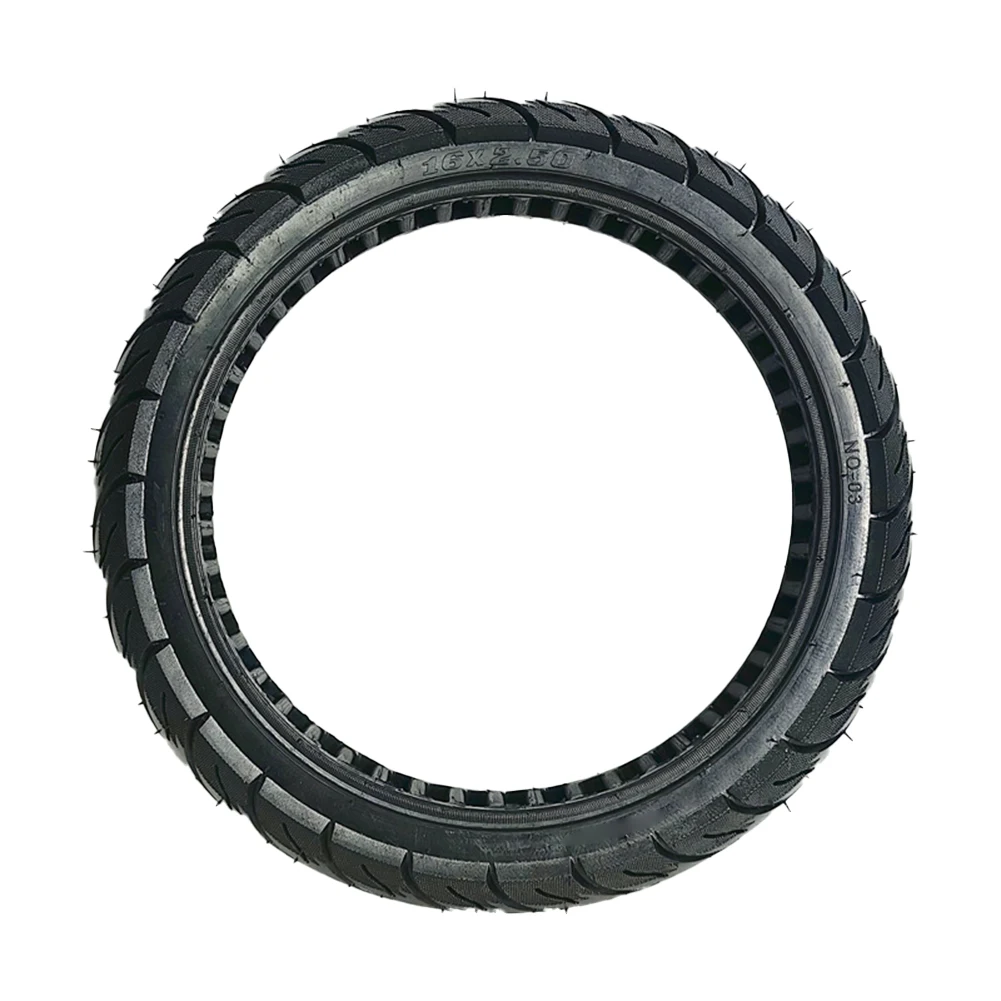 

16x2.5 Solid Tire Rubber Hollow Carved No Inflation For 16 Inch E-Bike Wheel Puncture Proof Replacement Cycling Accessories