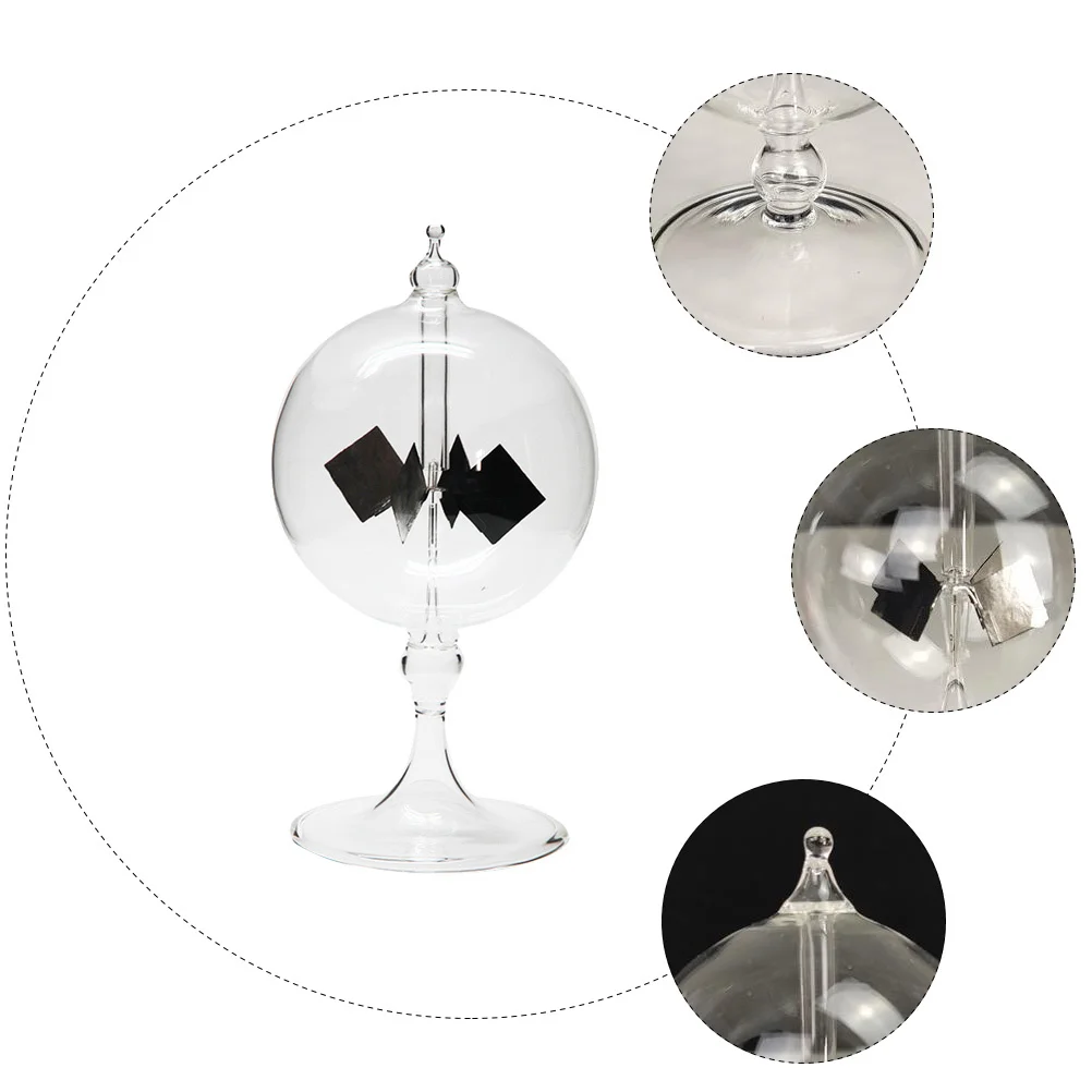 1 szt. Przezroczysty radiometr Crooka zasilany energią słoneczną, koło obrotowe z łopatkami o niskim współczynniku tarcia do demonstracji naukowych w klasie.