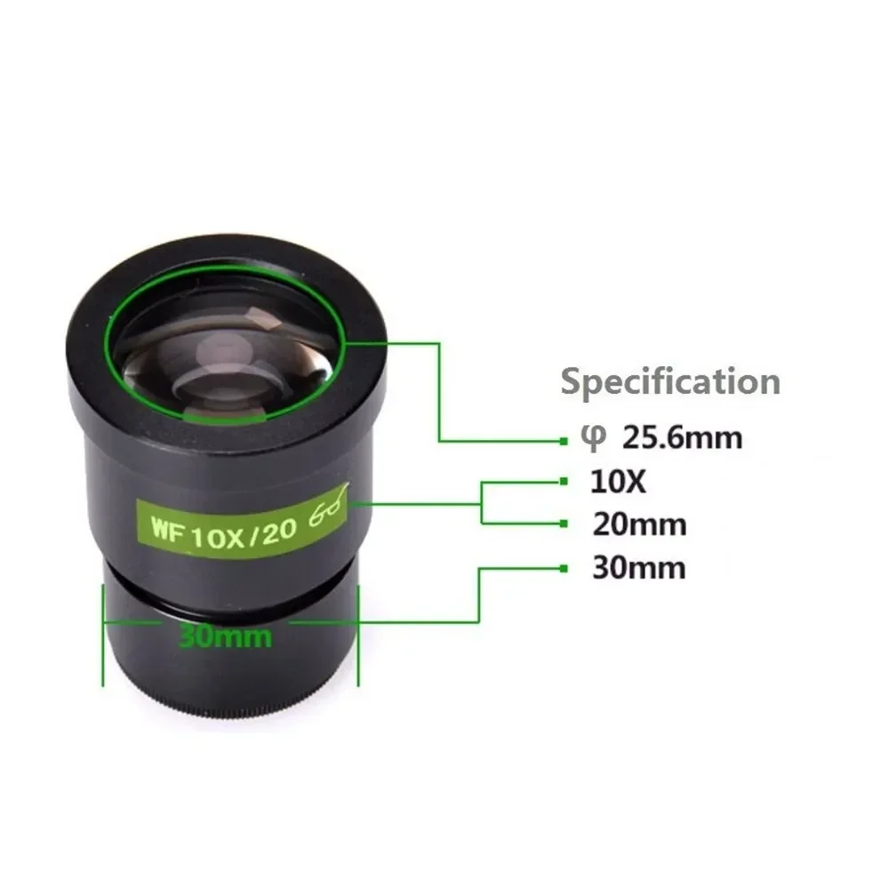 Okularmikroskop, großes Feld, 20 mm, hohe Augenpunkt-Mikroskop, optische Barlow-Linse, Montagegröße 30 mm, Zubehör, Telescopio-Werkzeuge