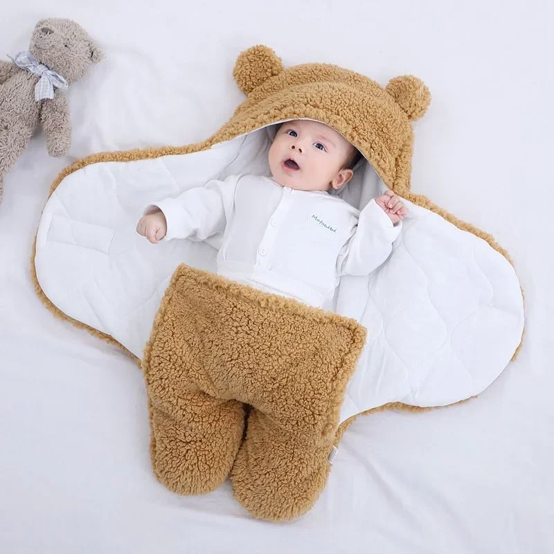 Soft Newborn Baby Wrap Blankets Baby Sleeping Bag Envelope for Newborn Sleepsack 100% Cotton Thicken Cocoon for Baby 0-6 Months