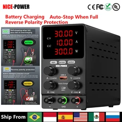 NICE POWER Adjustable DC Power Supply 12V/24V Lead-acid Battery Charging Auto-Stop When Full Reverse Polarity Protection Source