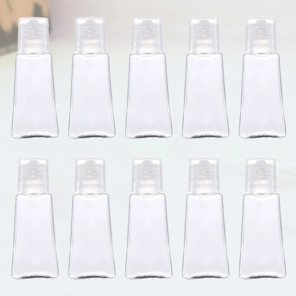 10pcs 30ml Trapezoidal Empty Hand Bottles Refillable Plastic Container Transparent Gel Bottle Plastic Bottles