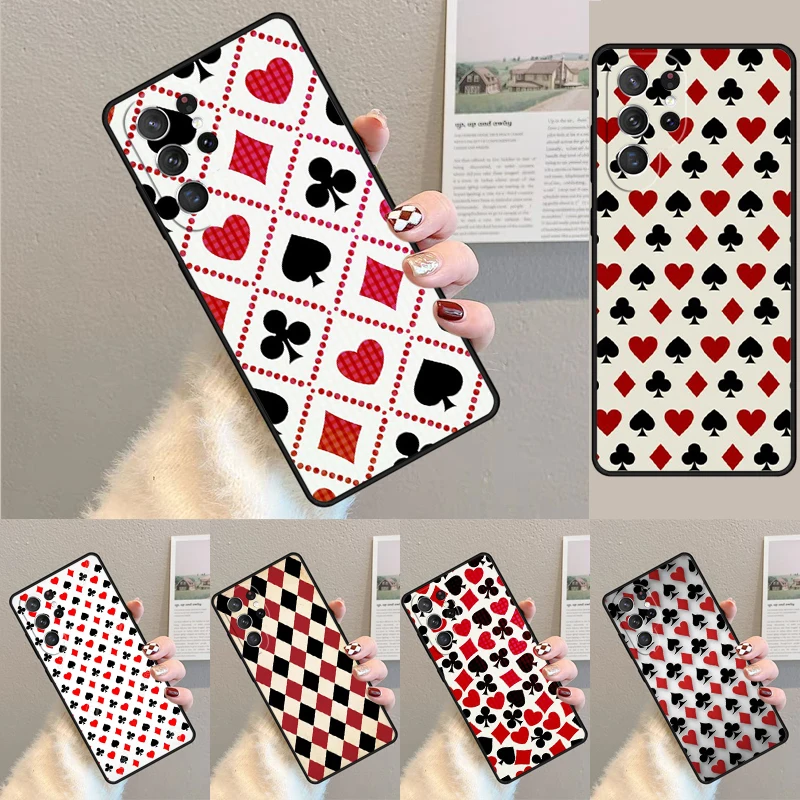 Cover For Samsung Galaxy S24 Ultra S21 S22 S8 S9 S10E Note 10 20 Plus FE S23 CASINO PLAYING CARD COLLECTION Phone case Coque