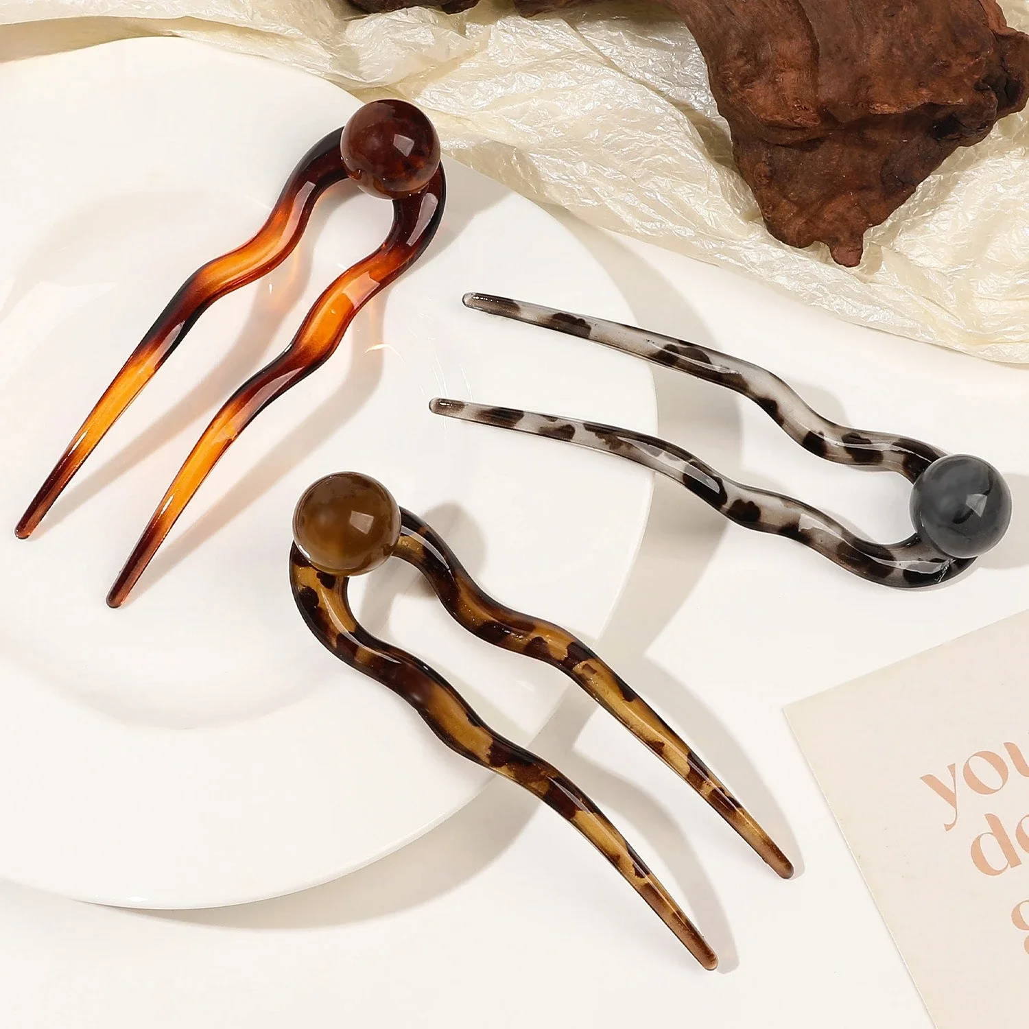 دبوس شعر نسائي على شكل حرف U من اللؤلؤ بتصميم بسيط في الجزء الخلفي من الرأس، إكسسوار شعر على الطراز الكلاسيكي #2