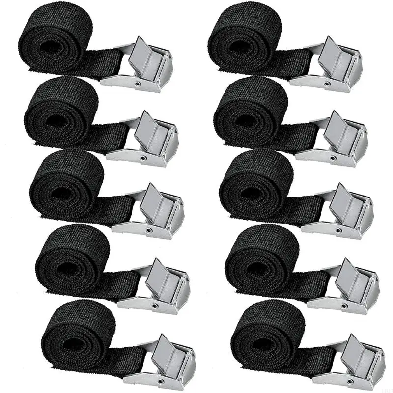 

11UE Lashing Straps Black Heavy Duty Buckle Tie Down Straps Fixing Tool Set