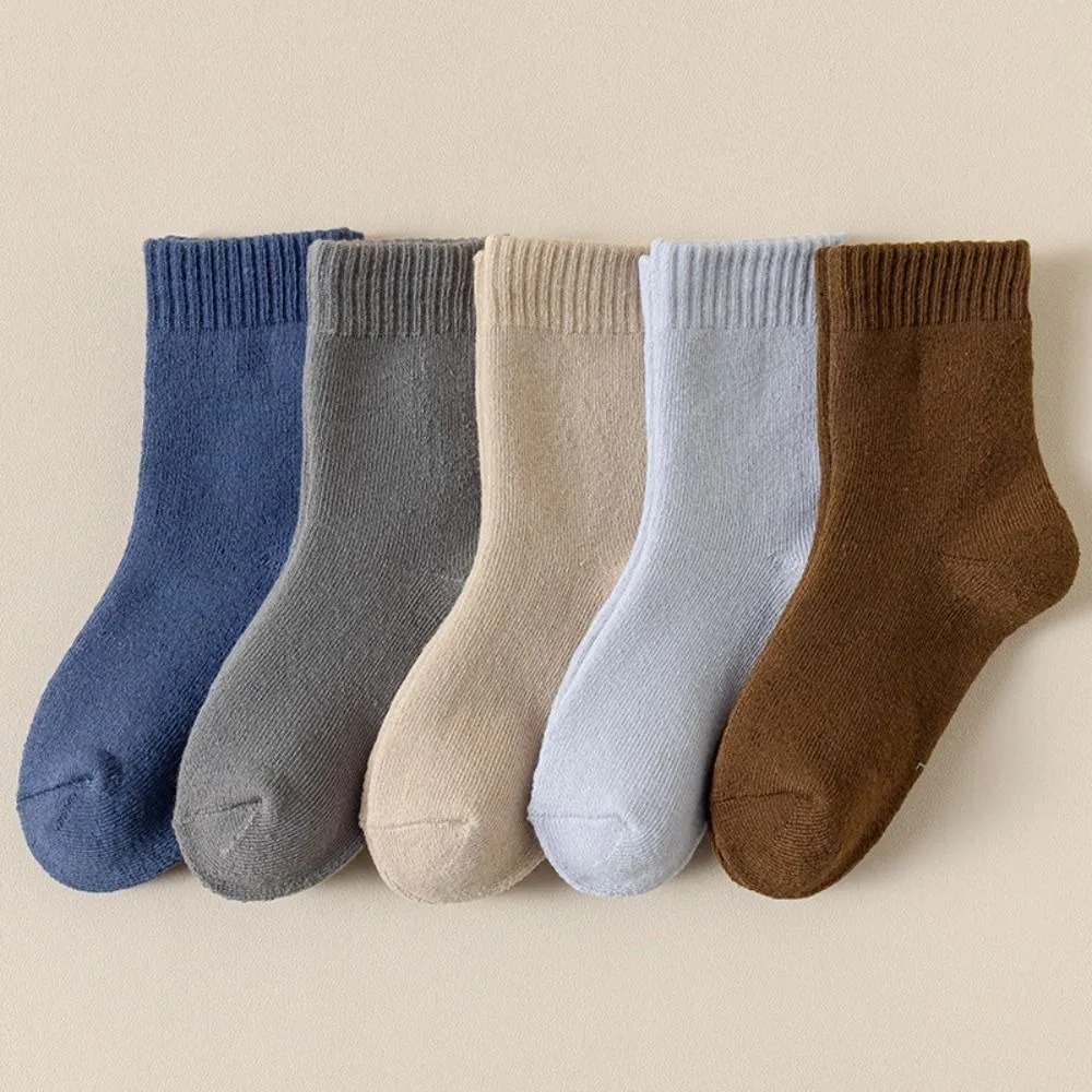 5Pairs Kawaii Short Tube Thicken Socks Warm Cute Girls Floor Socks Hosiery Sleeping Children's Winter Socks