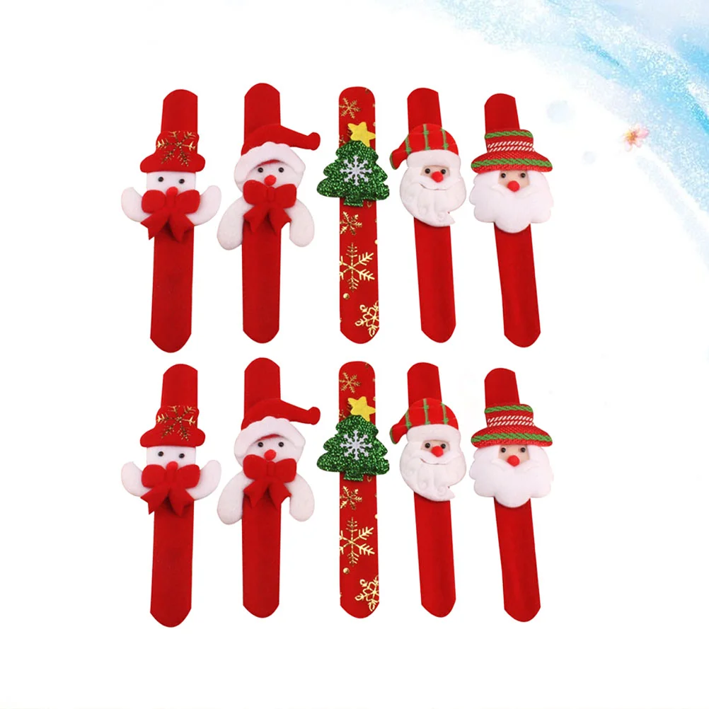 

10 Pcs Christmas Bracelets for Kids Toy Childrens Toys Children’s Louse Plush Wristbands Slap Luxury