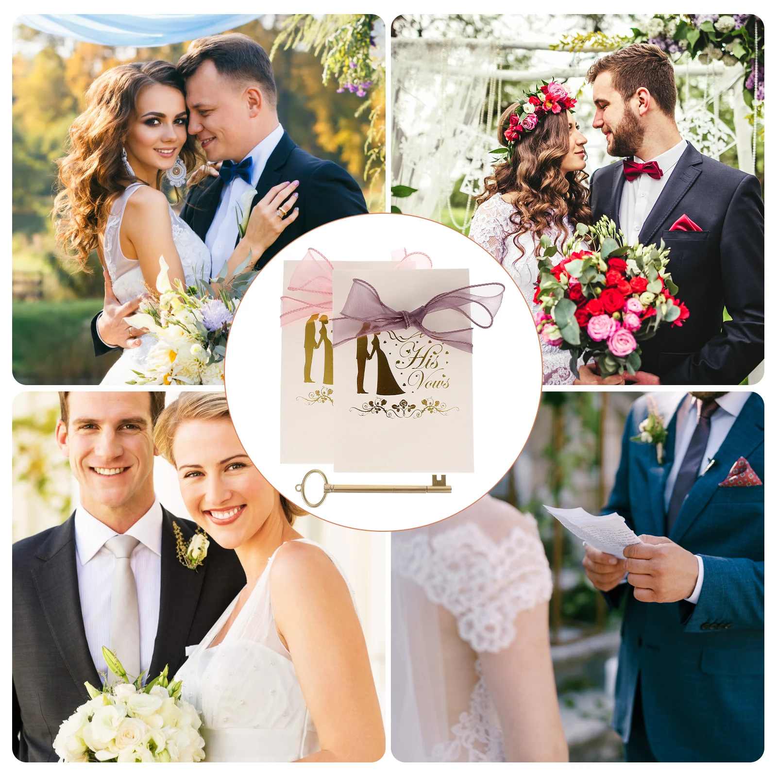 

1 Set Bow Vows His Her Premium Oath Elegant Wedding Swearing Books Bridal Shower Gift Vow Hand Paper Material Wedding