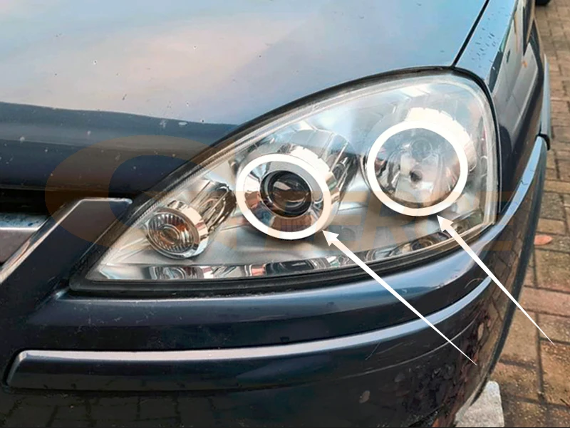 Per Opel Vauxhall Corsa C 2003 2004 2005 2006 2007 Eccellente COB Ultra Luminoso Led Angel Eyes Kit Halo Anelli Luce diurna