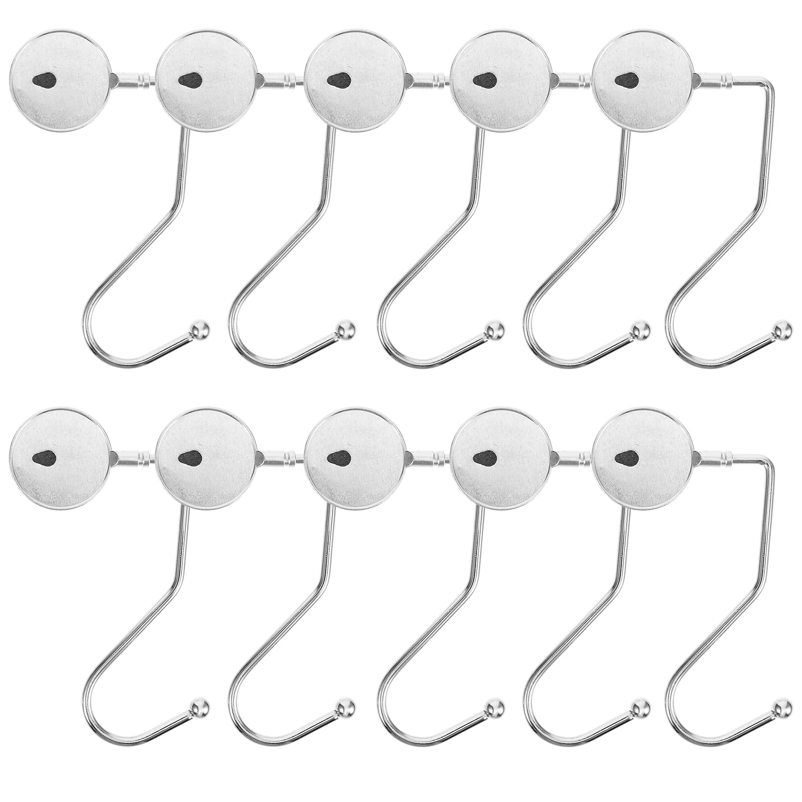 10 Pcs Anti-skid Hook Desk Purse Hanger Velvet Hangers Wallet Clip Bag Office Table Handbag Aluminum Alloy + Iron Belt