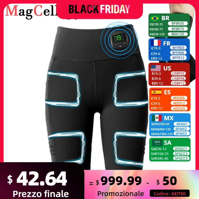 EMS Muscle Stimulation Massage Pants Leg Shaping Shorts Intelligent Slimming And Leg Slimming Yoga Pants USB Charging