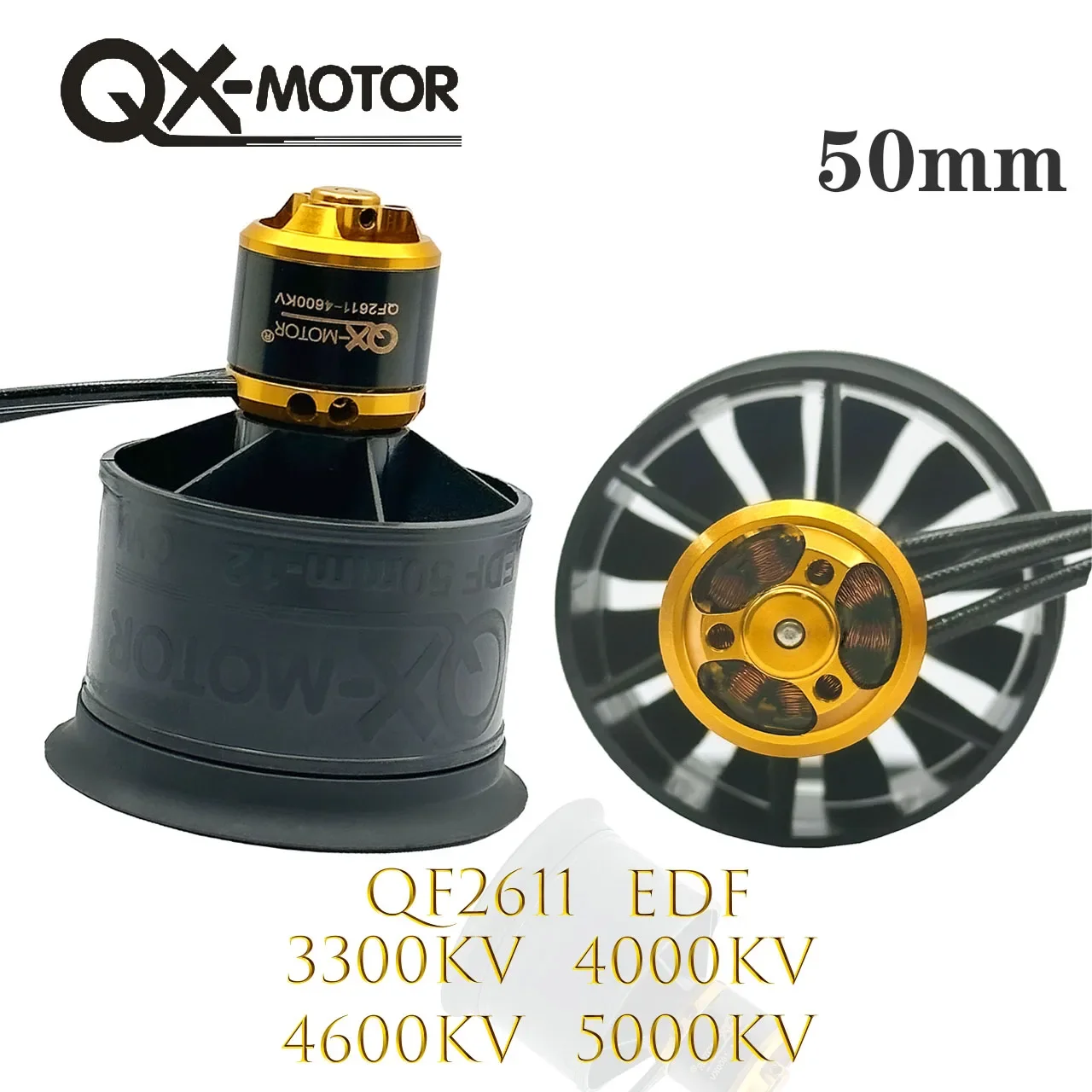 QX-MOTOR 50mm EDF 12 Blades  QF2611- 3300/4000/4600/5000KV All Copper Wire Brushless Motor for DIY RC Airplanes Model Parts