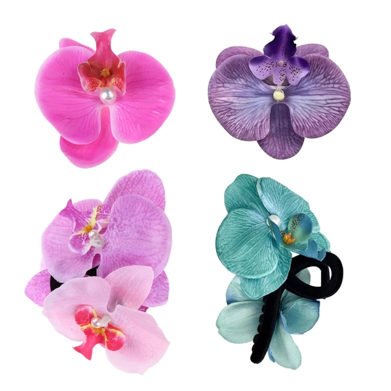 Orchids Flower Hair Claw Clip Spring Hair Barrettes NonSlip Jaw Clip Girl Resin Hair Claw PonytailHolder Women Headwear