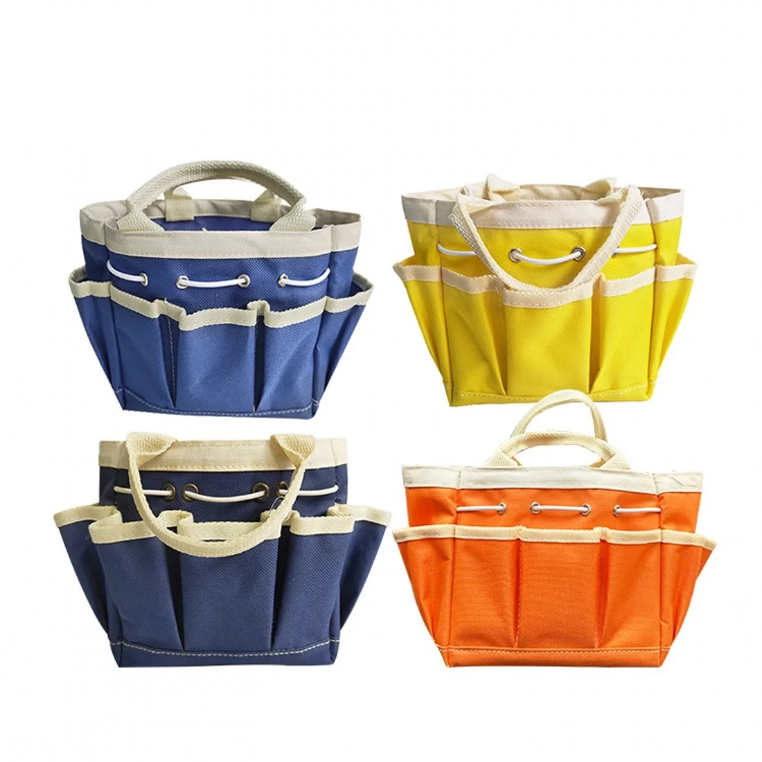 Large Capacity 4 Solid Color Optional Practical Oxford Cloth Versatile Home Garden Tools Bucket Holder Organizer Basket Handbags