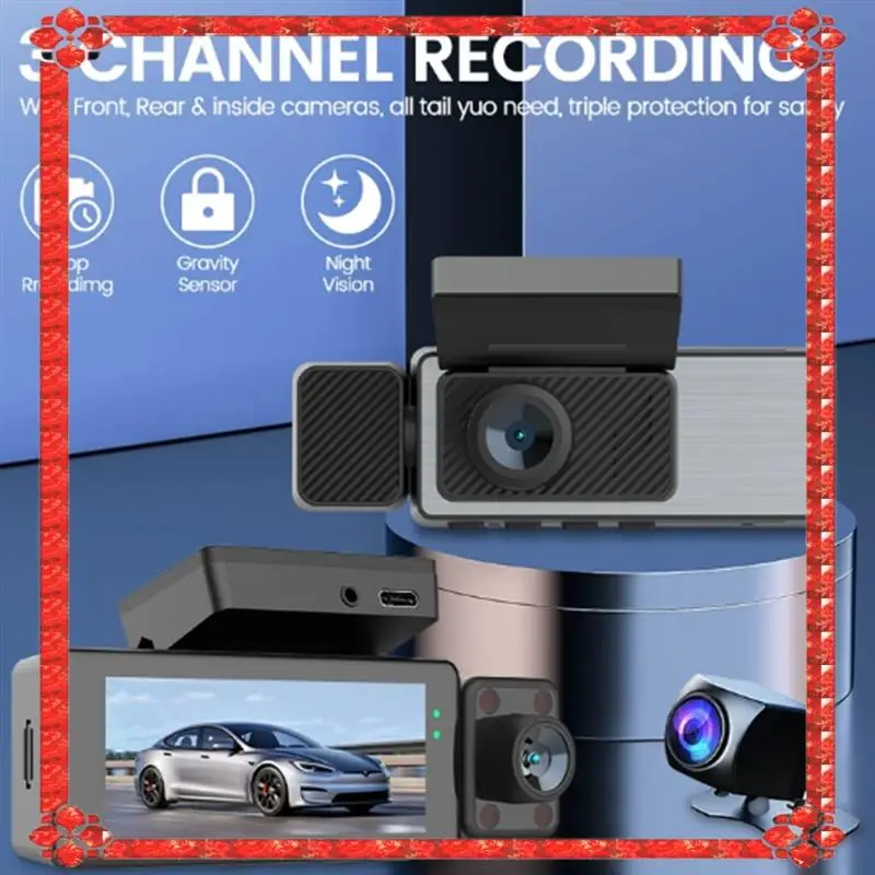 24-Hour Delivery Mini Dashcam Camcorder 3.16 Inch HD Car DVR 3 Lens Vehicle Dash Cam Three Way Camera DVR Recorder Video