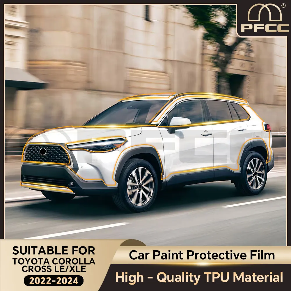 

For Toyota Corolla Cross LE/XLE 2022-2024 Car Paint protection film TPU Pre-cut Anti-scratch Body Sticker Bra Kit Transparent