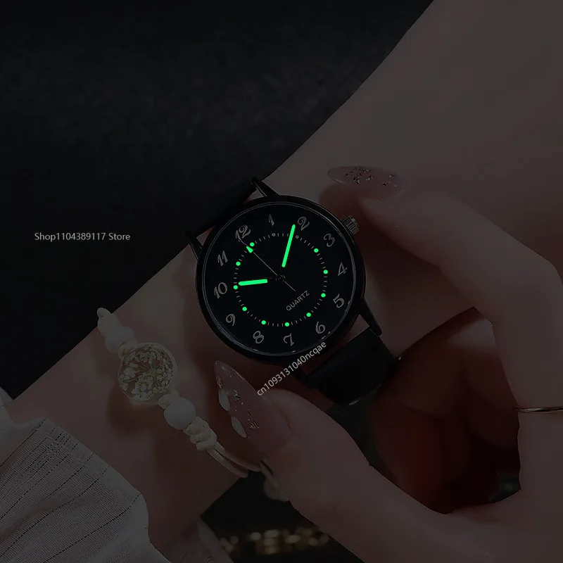 Orologio da donna alla moda analogico al quarzo Wirstwatch cinturino in pelle luminosa orologio da donna casual regalo da polso coppia orologi Reloj Mujer