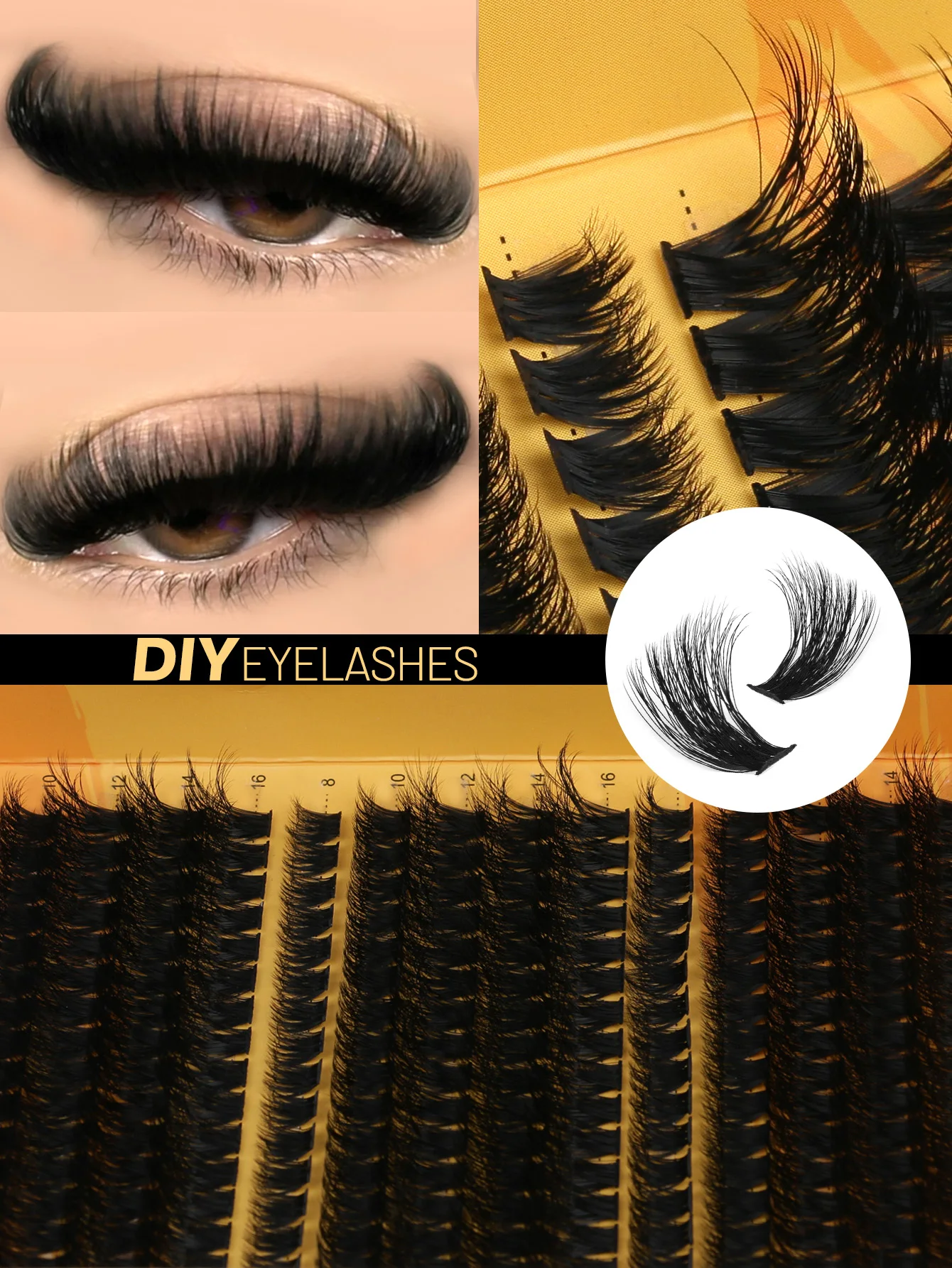 DIY Eyelash Extension C Curl Long Individual Lashes, Mixed Tray