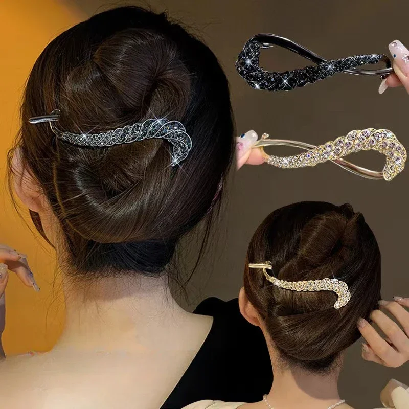 อุปกรณ์เสริมผม Rhinestone ผม Clasp Barrettes ไม่สม่ําเสมอผู้หญิงผมคลิปสาว Claw Headdress เกาหลีใหม่ Hairpin Волос 2024