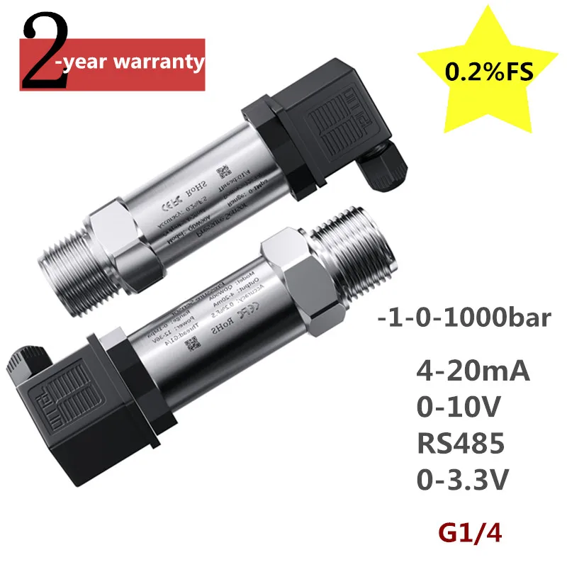 

4-20mA 0-10v rs485 Output Pressure Transmitter 12V 24V Supply Water Gas Oil Liquid Sensor 10bar 1bar 0.1Mpa 16bar 150psi 0-10V