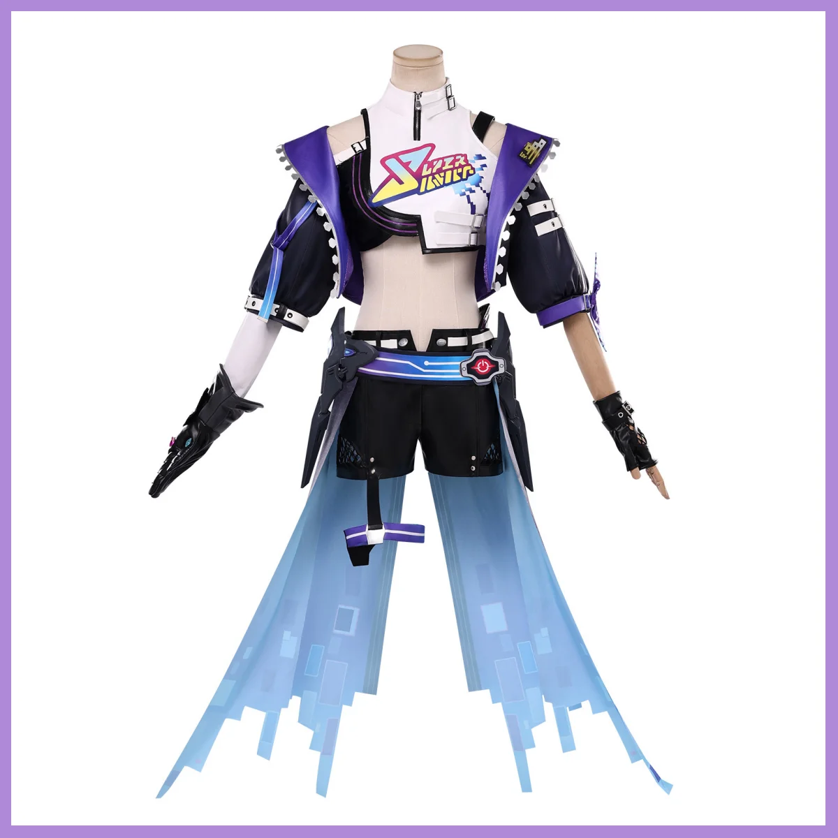 Game Honkai：Star Rail Silver Wolf LV.999 Cosplay Costume New Skin Battle Uniform Coat Shorts Wig Woman Sexy Carnival Party Suit view 5