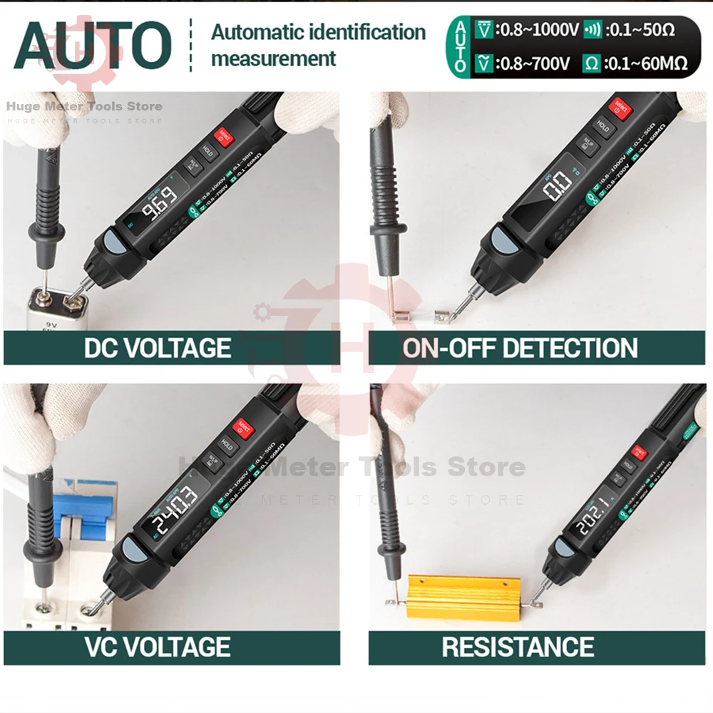 A3008 Digital Multimeter Auto Intelligent Sensor Pen Tester 6000 Counts NonContact Voltage Meter Multimetre Professional Tester