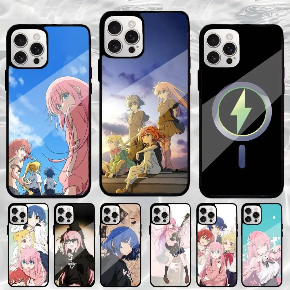 

B-Bocchi the Rock Phone Case For iPhone17,16,15,14,13,12,11 Plus,For Magnetic Wireless Charge Cover