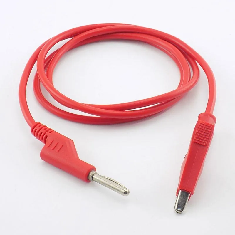 1M Clip Crocodile Wire Test Double-end Electrical Banana Plug and Alligator Lead Wire Line 15A Multimeter DIY Connector C3