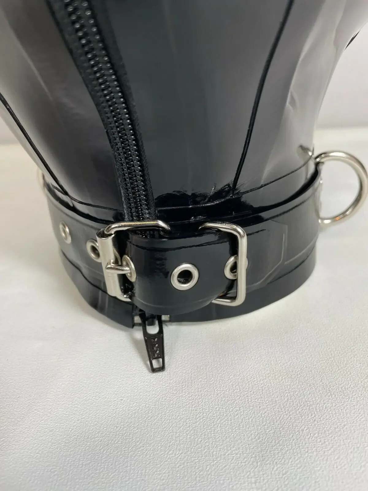 Rubber Latex Full Face Hood with No Eyes, Mouth just se Holes Gummi Party Suit Catsuit Ganzanzug