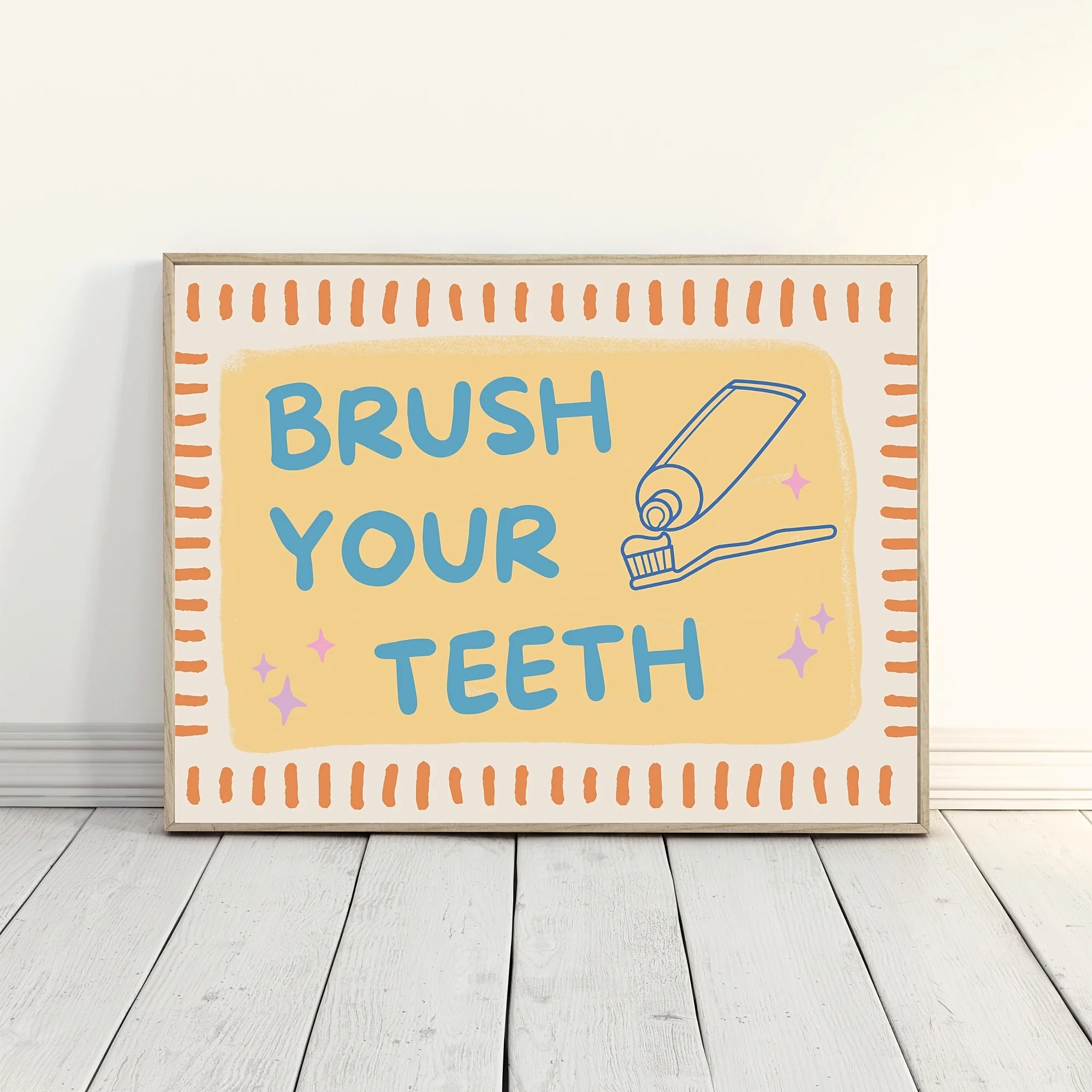1/6pcs Cute Kids Bathroom Canvas Prints Poster Pastel Rubber Duck & Hygiene Quote Art Print Restroom Nursery Wall Art Home Decor