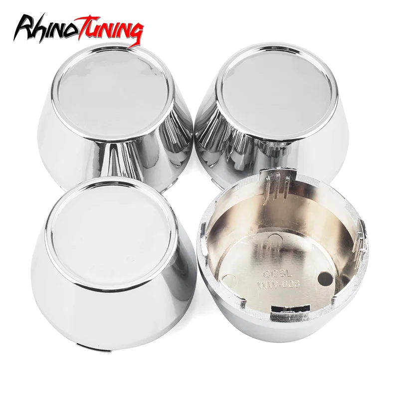 4pcs 64mm/ 2.52in 43mm/ 1.69in Center Cap Cover Wheel Hub for Car Modification Accessories ABS Plastic Chrome