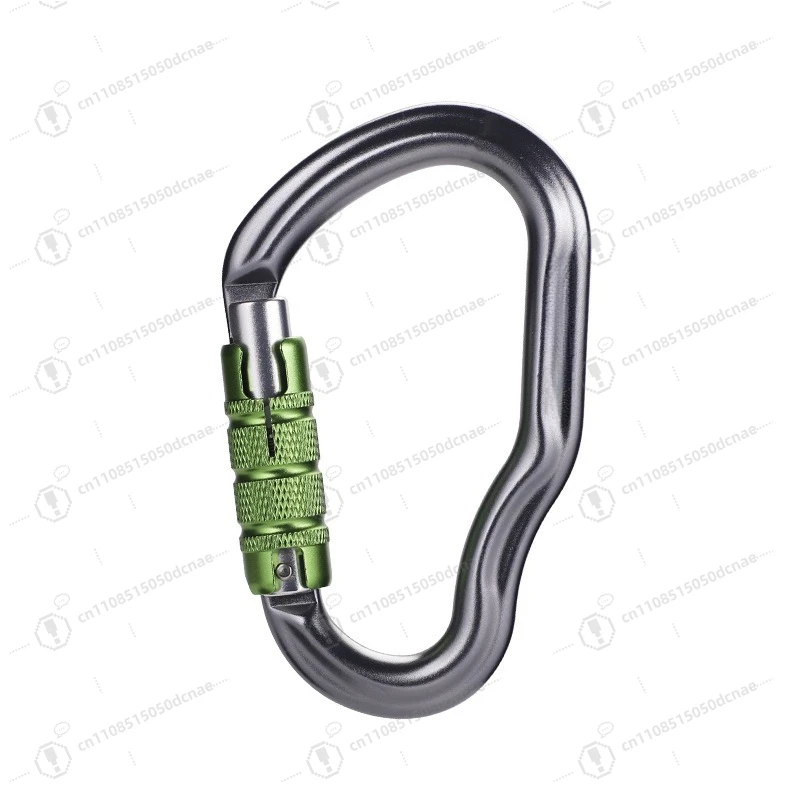 Aluminum Alloy Auto Lock Carabiner 25KN Ear Shape Climbing Safety Gate for Mountaineering Outdoor