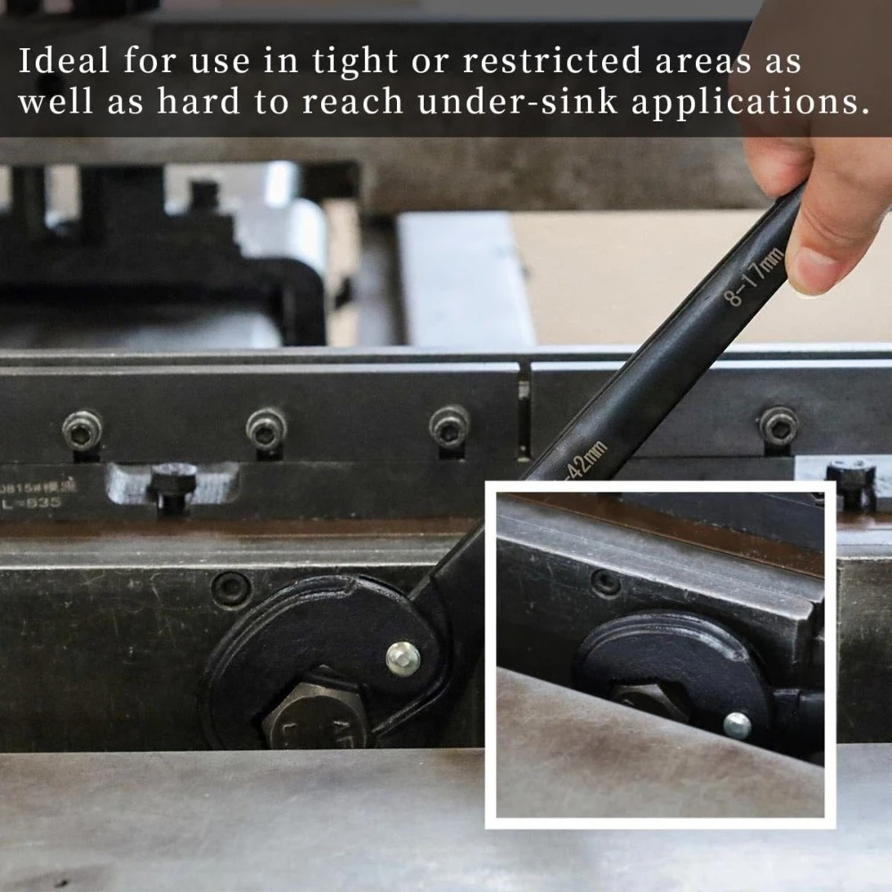 Clé à cliquet multifonctionnelle à ouverture rapide à double tête, adaptée à réparer les voitures et vélos domestiques, aspect ultra-fin