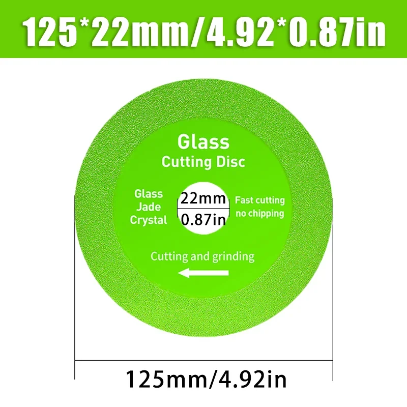 3pcs/5pcs 22*125mm Diamond Glass Cutting Blade Thin Saw Blade Durable Stone Cutting Disc for Ceramic Glass Jade Tile Marble