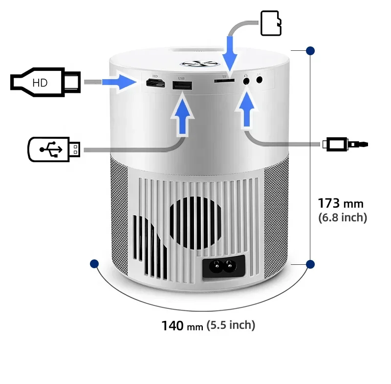 Projetor de vídeo completo do AUN-ET40 HD, Android 9, descodificação 4K, mini beamer para o cinema home, cinema, móbil, 1080P