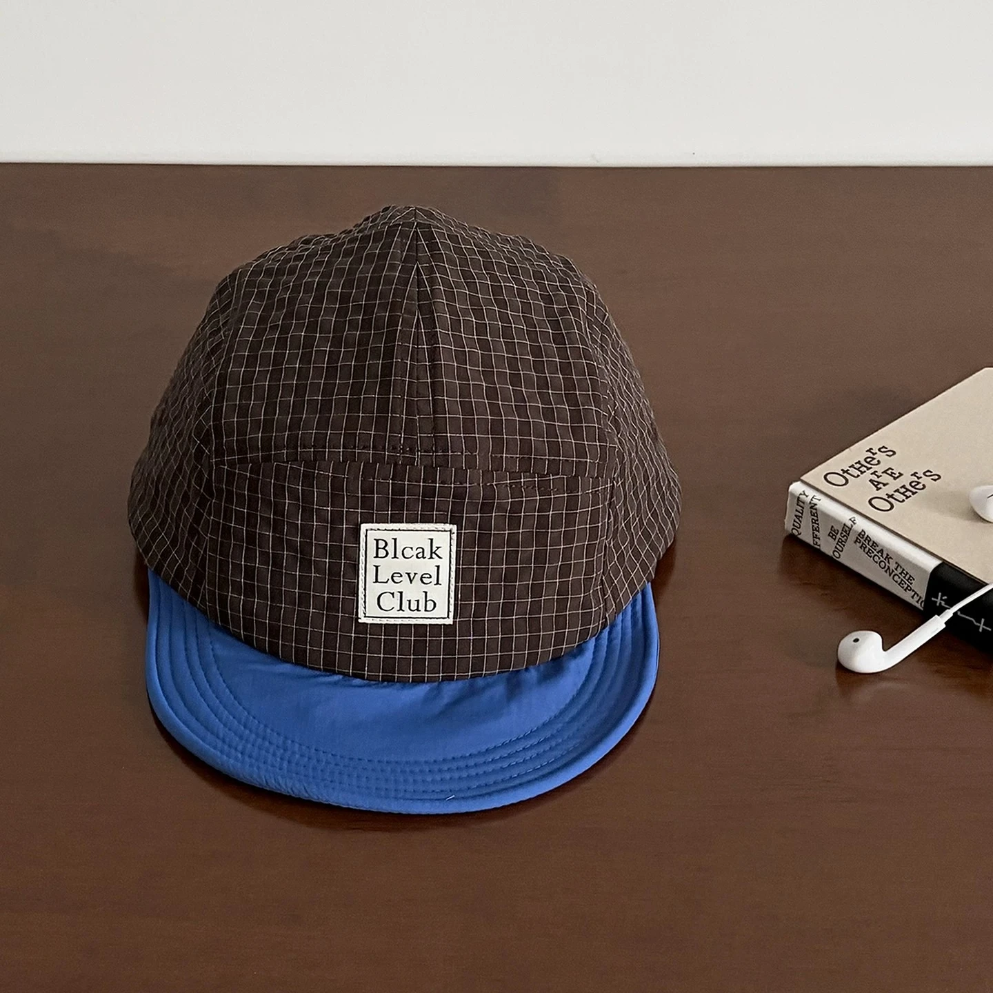 Retro Plaid Color Block Baseball Cap Soft Brim Hat Unisex Summer Thin Quick Dry Breathable Outdoor Sun Shade Peaked Cap