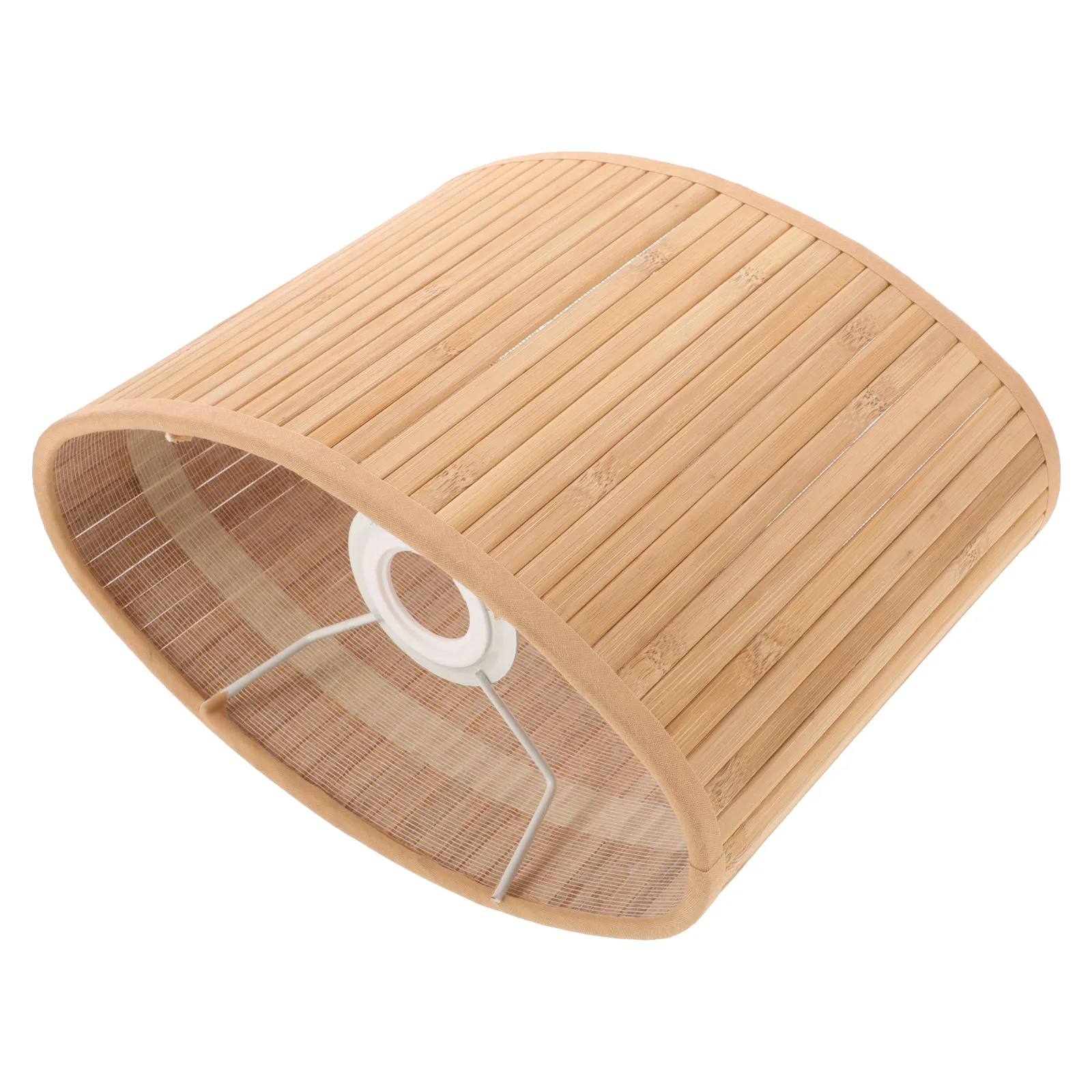 

Бамбуковый овальный абажур ручной работы, традиционный плетеный светильник для настольных ламп, для небольших помещений, чайных, баров, гостиниц, с цоколем E27 E14