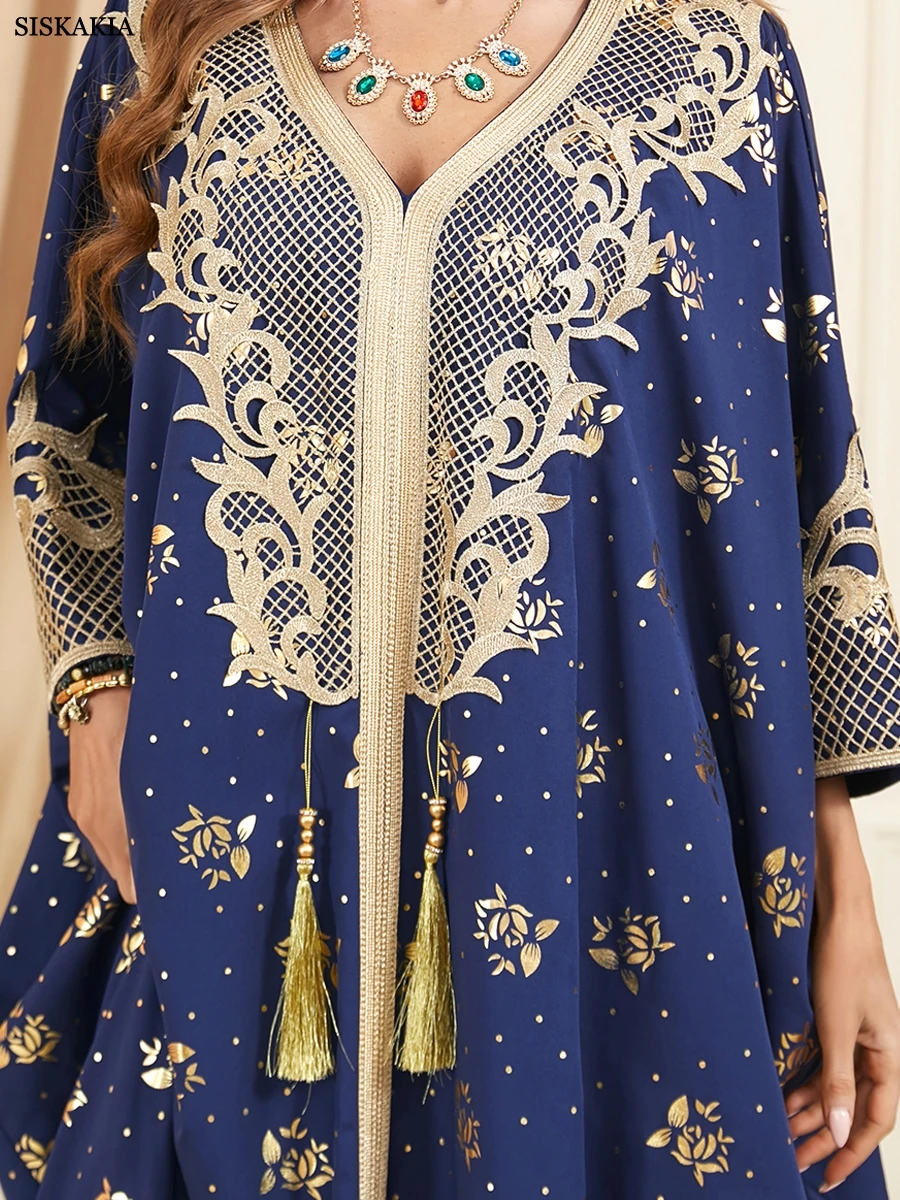 Kimono Abaya Dubai Luxury Dress Muslim Fashion Tassel Batwing Sleeve Casual Loose Moroccan Kaftan Women\'s Jalabiya Ramadan